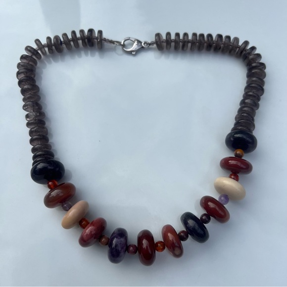 NATURAL STONE Beaded Necklace Agate Amethyst - Picture 4 of 4